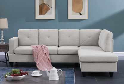 Santiago Sectional Sofa with Right Facing Chaise -  Light Gray