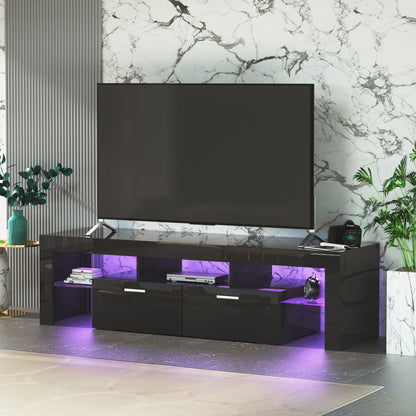 Lacey TV Stand with LED light - Black