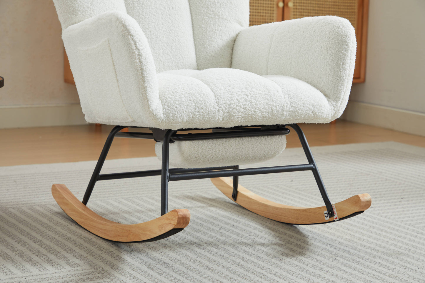 Hari II Modern Nursery Rocking Chair - White