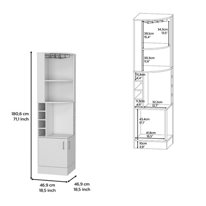 Nikita Corner Bar Cabinet - White