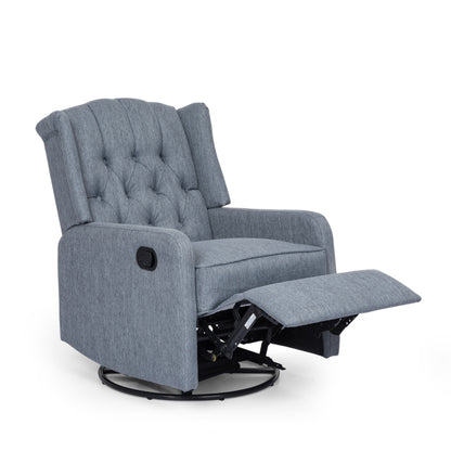 Mylo Manual Recliner Chair with 360-Degree Swivel - Charcoal