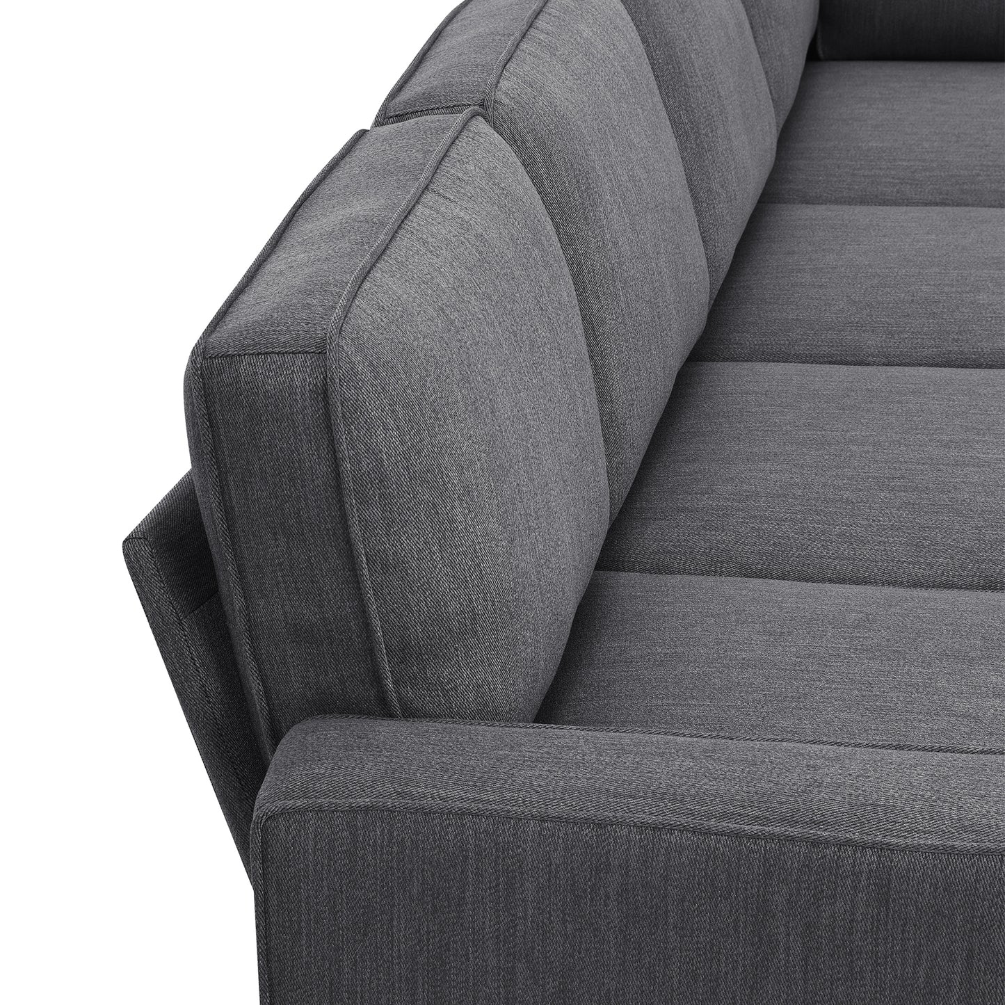 Vortex 7-seat Linen Fabric L-shaped Sectional Sofa - Gray