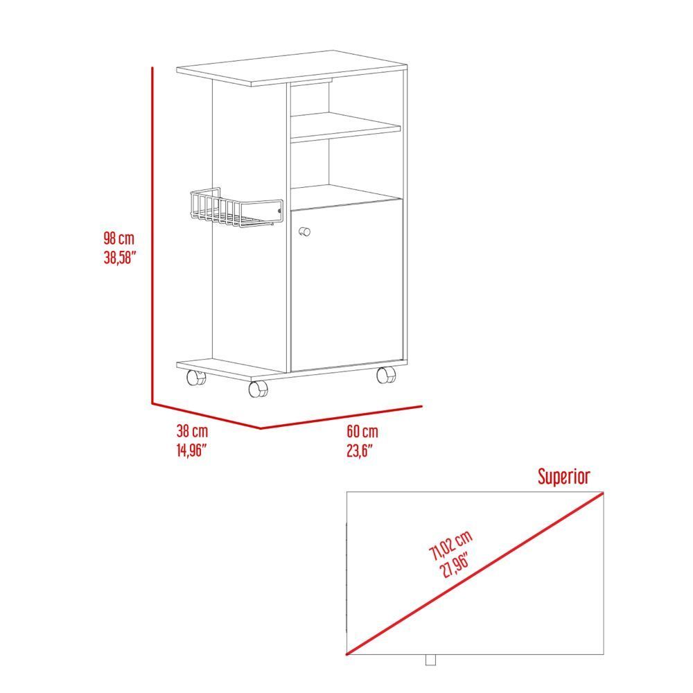 Pantry Mate Kitchen Cart - White