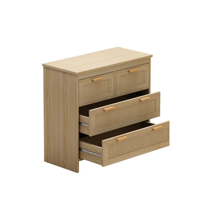 Tero 4 Drawers Rattan Cabinet - Natural