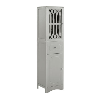 Statured Bathroom Cabinet with Drawer and Doors - Gray