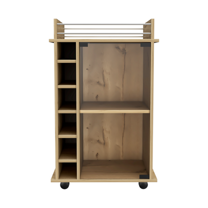 Barraza Bar Cabinet With Wheels - Beige