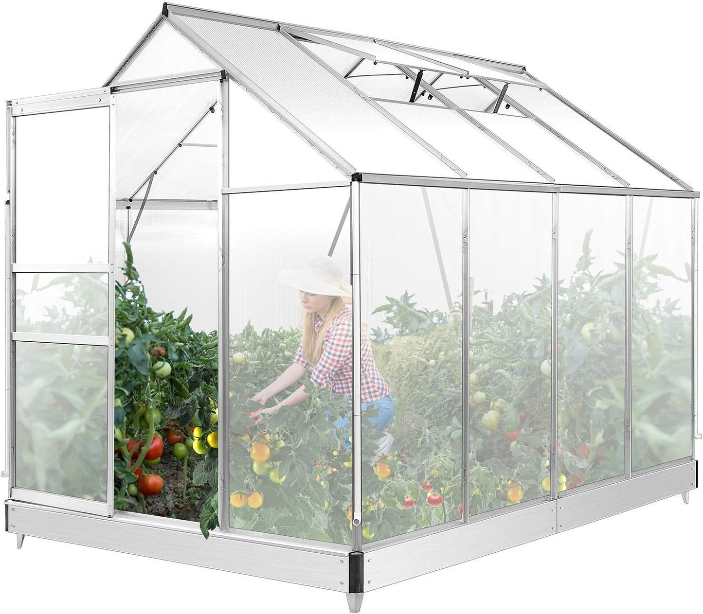 Miika 8.3' x 6.3 x 6.8' Aluminum Outdoor Greenhouse