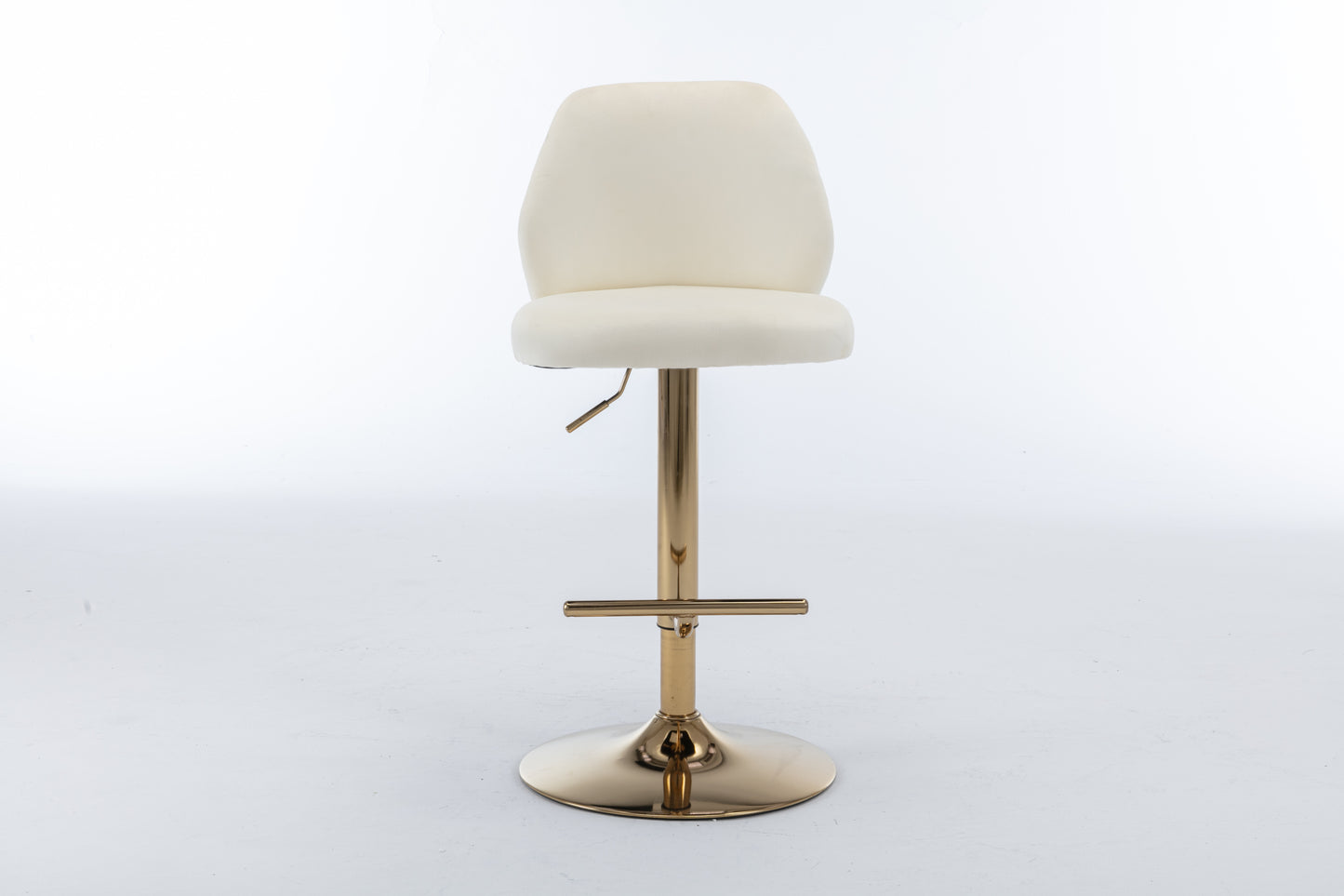 Comb Adjustable Counter Height Bar Stool - Cream Set of 2