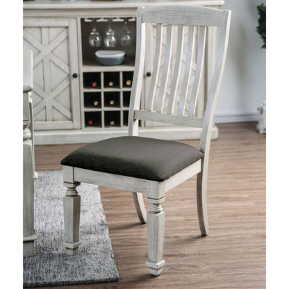 Burton Padded Fabric Seat Dining Chairs (Set of 2) - Antique White