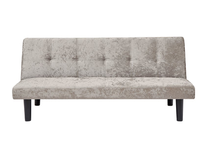 Iced Velour Convertible  Sofa Bed - Silver