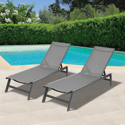 Frey Outdoor Chaise Lounge Chair (Set of 2) - Gray