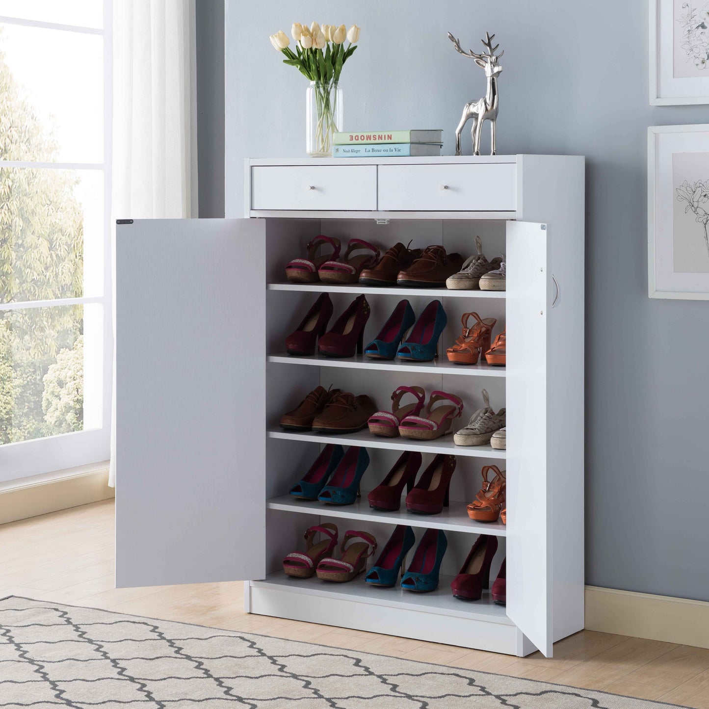 Parza Shoe Storage Cabinet - White