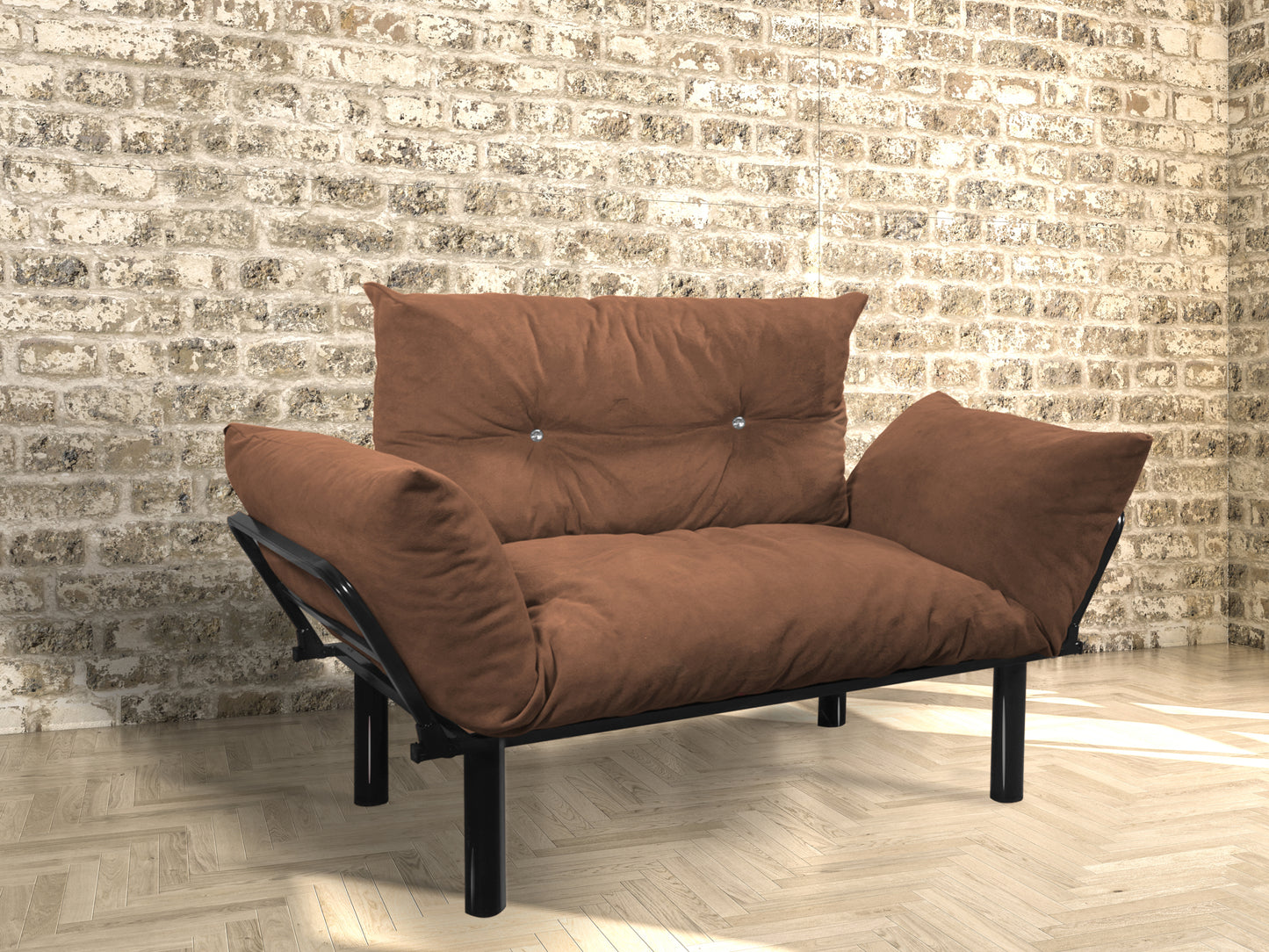 Ada Futon Loveseat - Brown