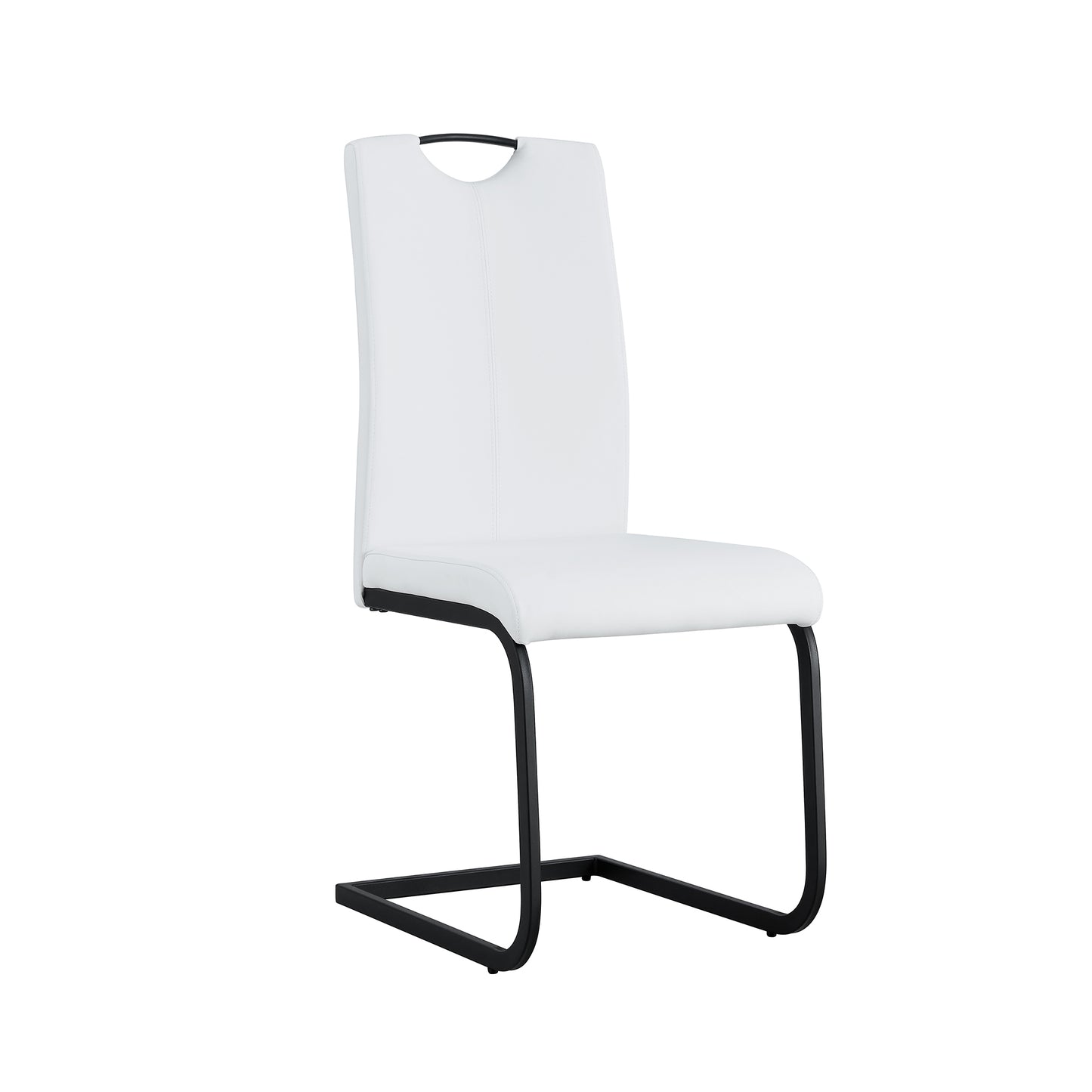 Shea Pu Dining Chairs with Black Metal Leg (Set of 2) - White