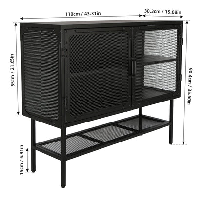 Laso Industrial Double Door Cabinet - Black