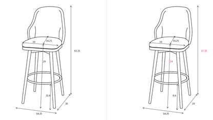 Calm Counter Height Stools - Gray Set of 2