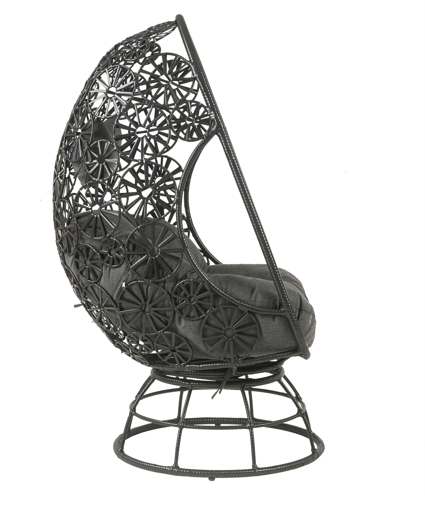 Vina Patio Lounge Chair & Side Table - Charcaol