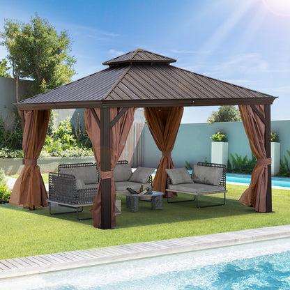 Afix 12 X 12 ft  Permanent Hardtop Gazebo Canopy - Bronze