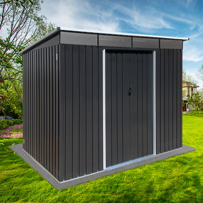 Morton 6 X 8 ft Metal Garden Sheds Outdoor Storage - Black