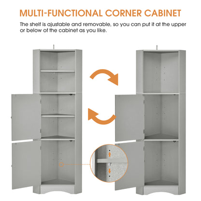 Skyward Bathroom Corner Cabinet - Gray