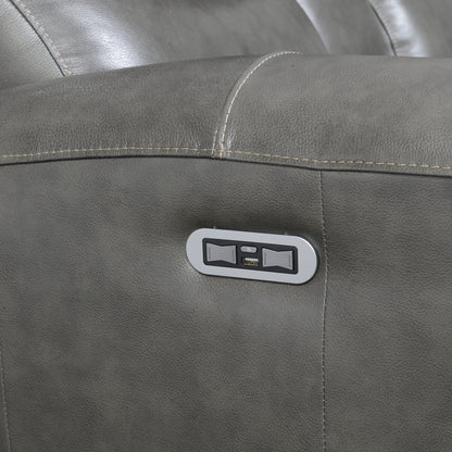 Ray Leather Power Reclining Loveseat with Console