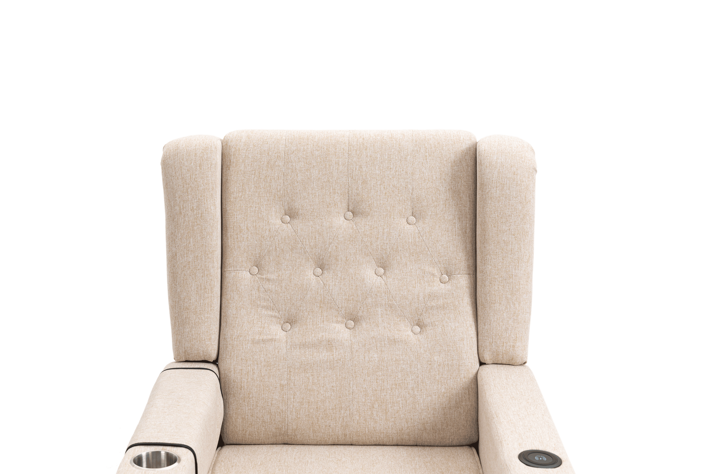 Cole Arm Pushing Fabric Recliner  - Khaki