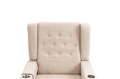 Cole Arm Pushing Fabric Recliner  - Khaki