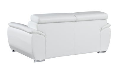 Milton Genuine Leather Loveseat - White