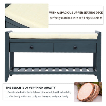 Modular Entryway Storage Bench - Antique Navy