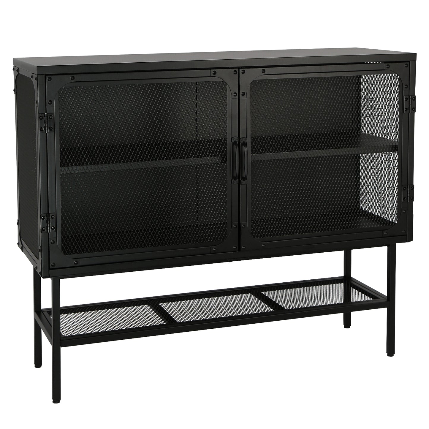 Laso Industrial Double Door Cabinet - Black