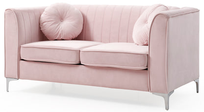 Enzo II Sloped Arm Loveseat - Pink