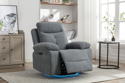 Aspen Power Recliner Glider Chair With Bluetooth Speaker - Light Gray