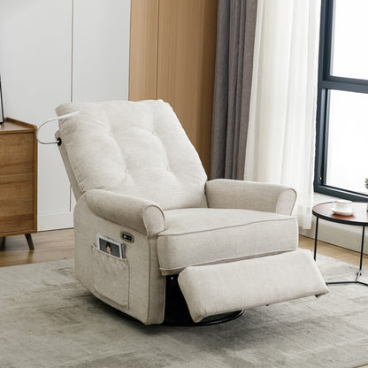 Vo 270 Degree Swivel Recliner Chairs - Cream