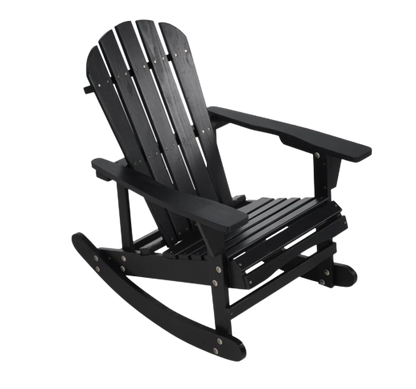 Garvin Adirondack Rocking Chair Solid Wood - Black