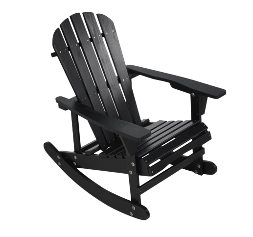 Garvin Adirondack Rocking Chair Solid Wood - Black