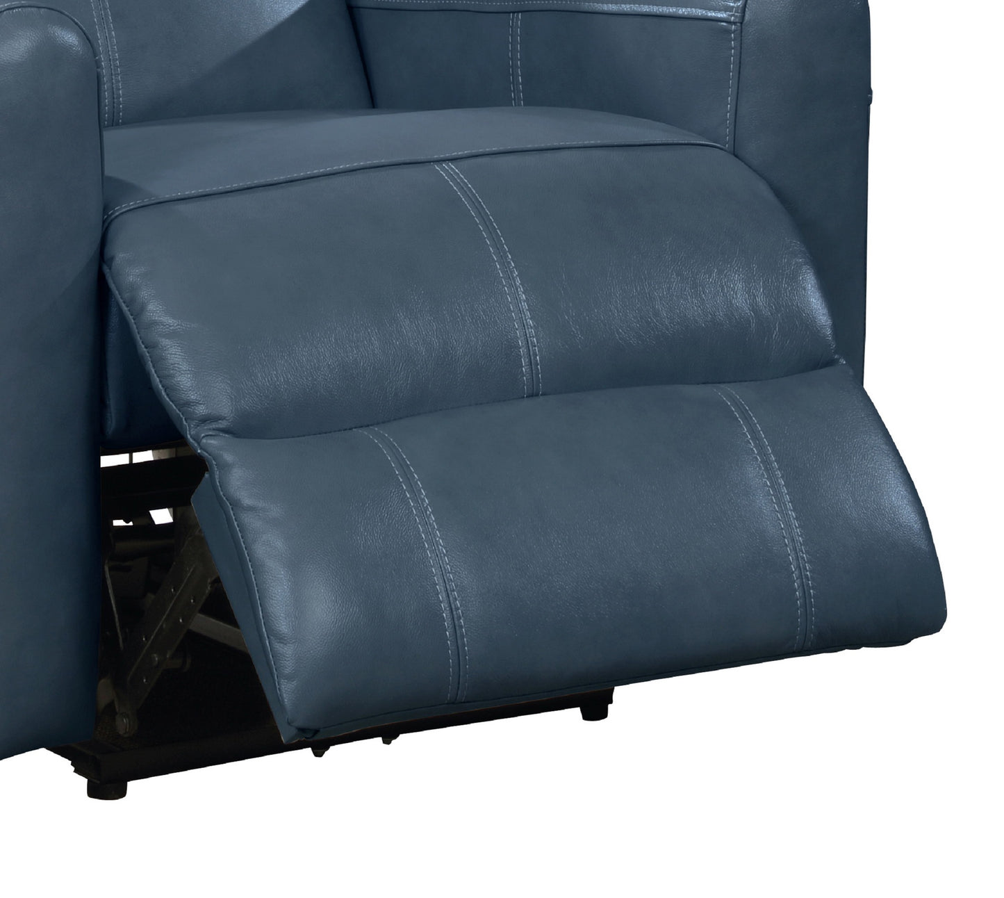 Snyder Electric Leather Recliner Chair with Gentle Lower Lumbar Massager - Blue