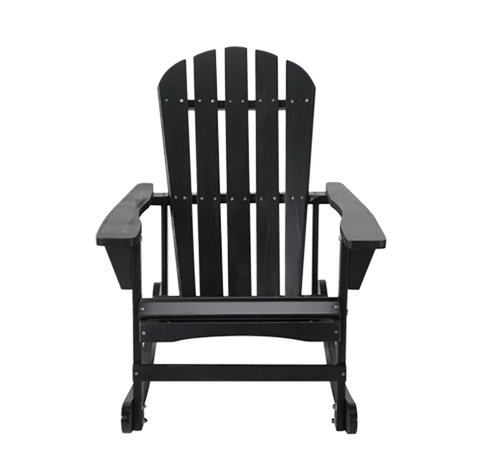 Garvin Adirondack Rocking Chair Solid Wood - Black