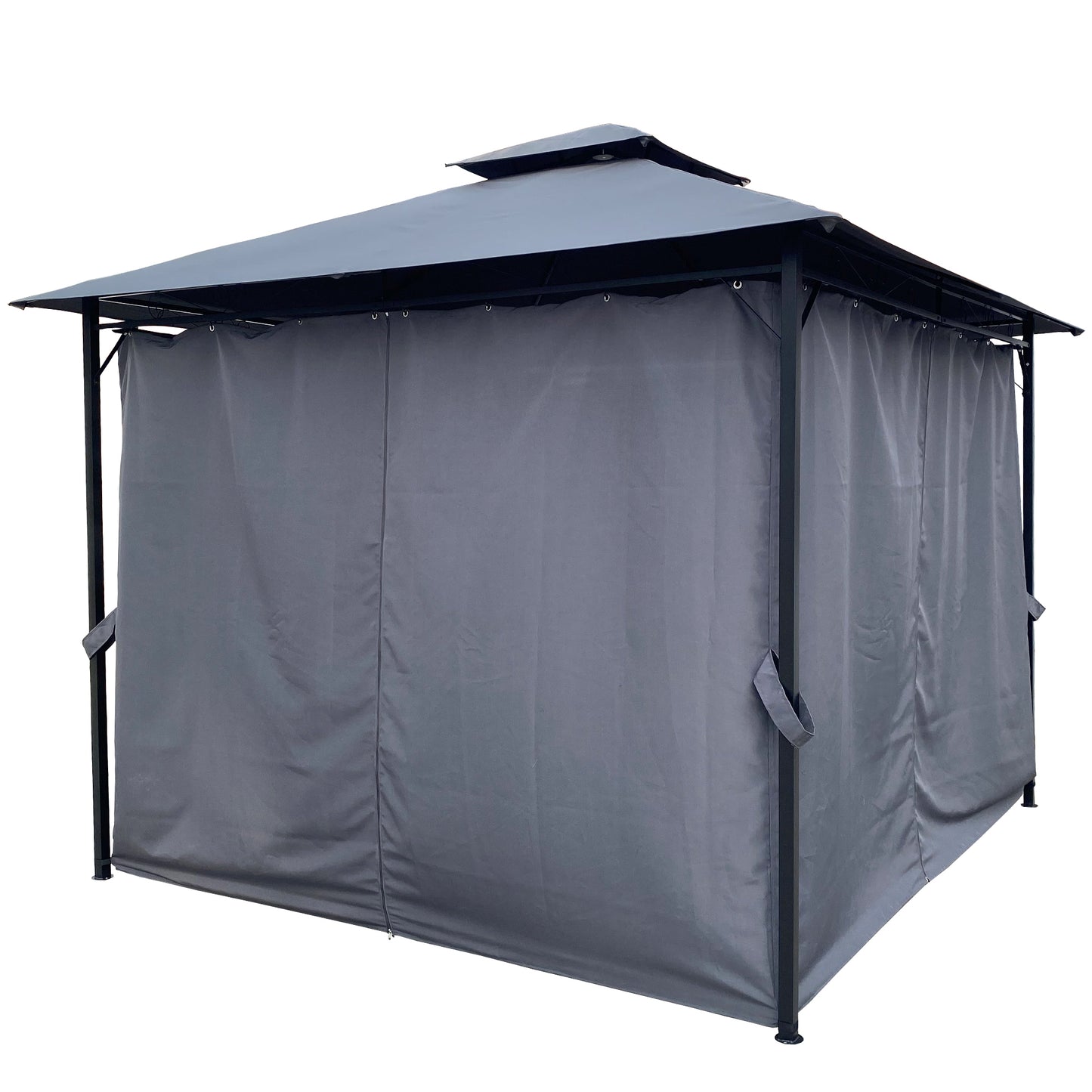 Coral 10 x 10 ft Outdoor Patio Gazebo Canopy Tent - Dark Gray