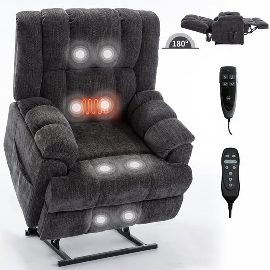 Nia Dual Motor Power Recliners Heat Massage - Gray