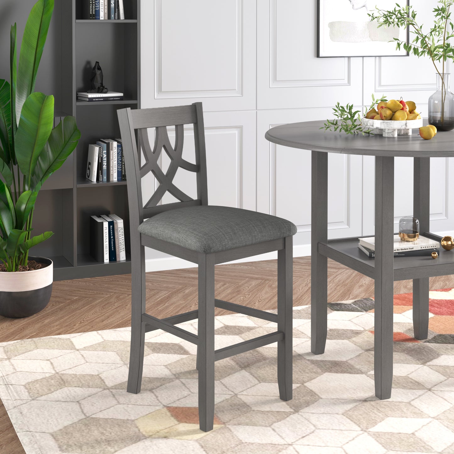 Aisha Counter Height Kitchen Dining Chairs (Set of 2) - Gray