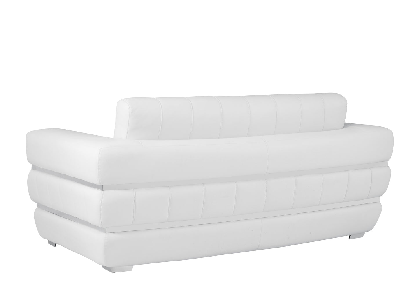 Meza Top Grain Italian Leather  Loveseat - White