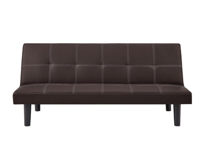 Bruno Black PU Convertible  Sofa Bed - Brown