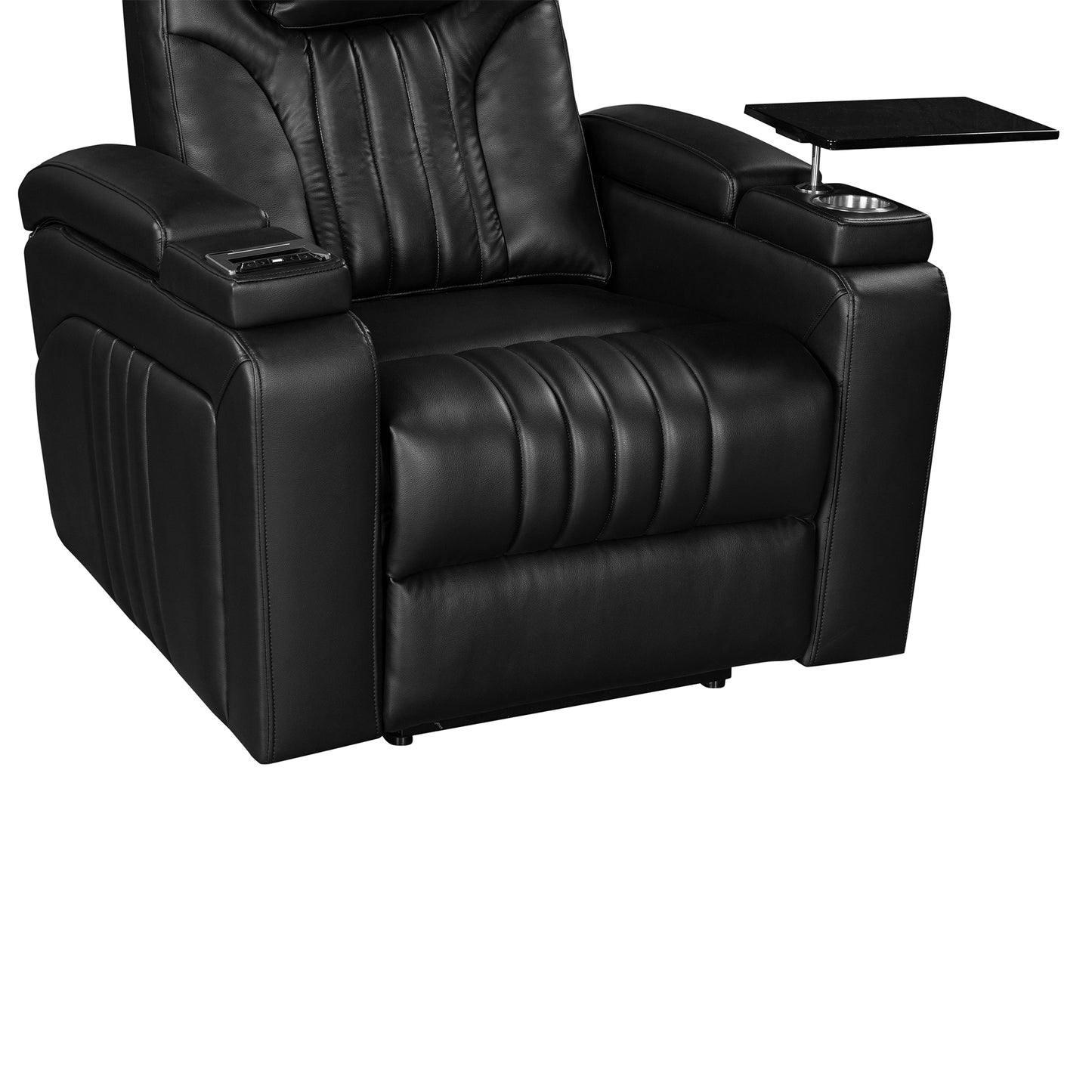 Morris PU Leather Power Recliner - Black