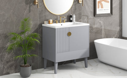 Dot Bathroom Vanity with Sink - Gray