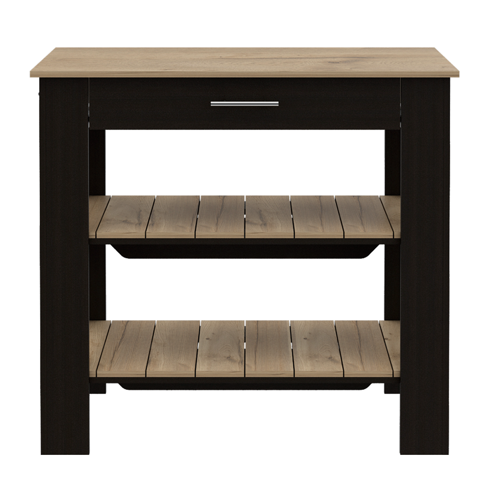 Cala Kitchen Island 40 - Black / Light Oak