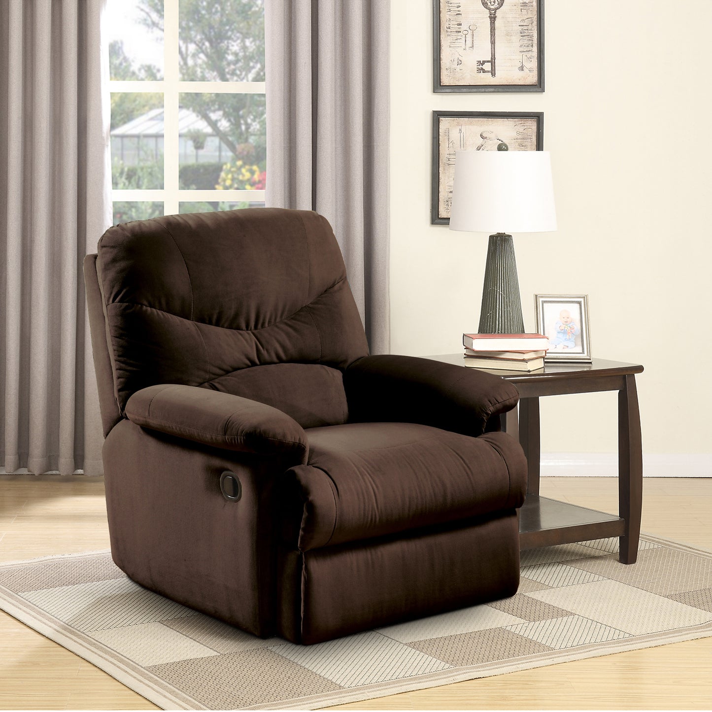 Arcadia Microfiber Glider Recliner - Brown