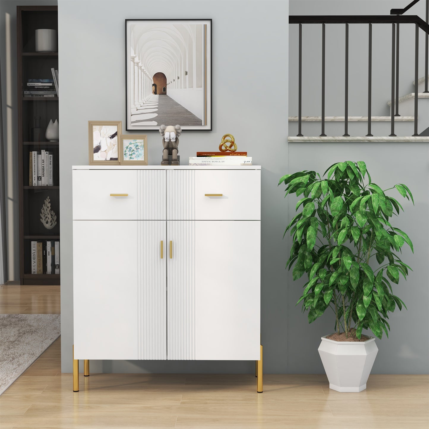 Erma Two Doors Accent Cabinet - White