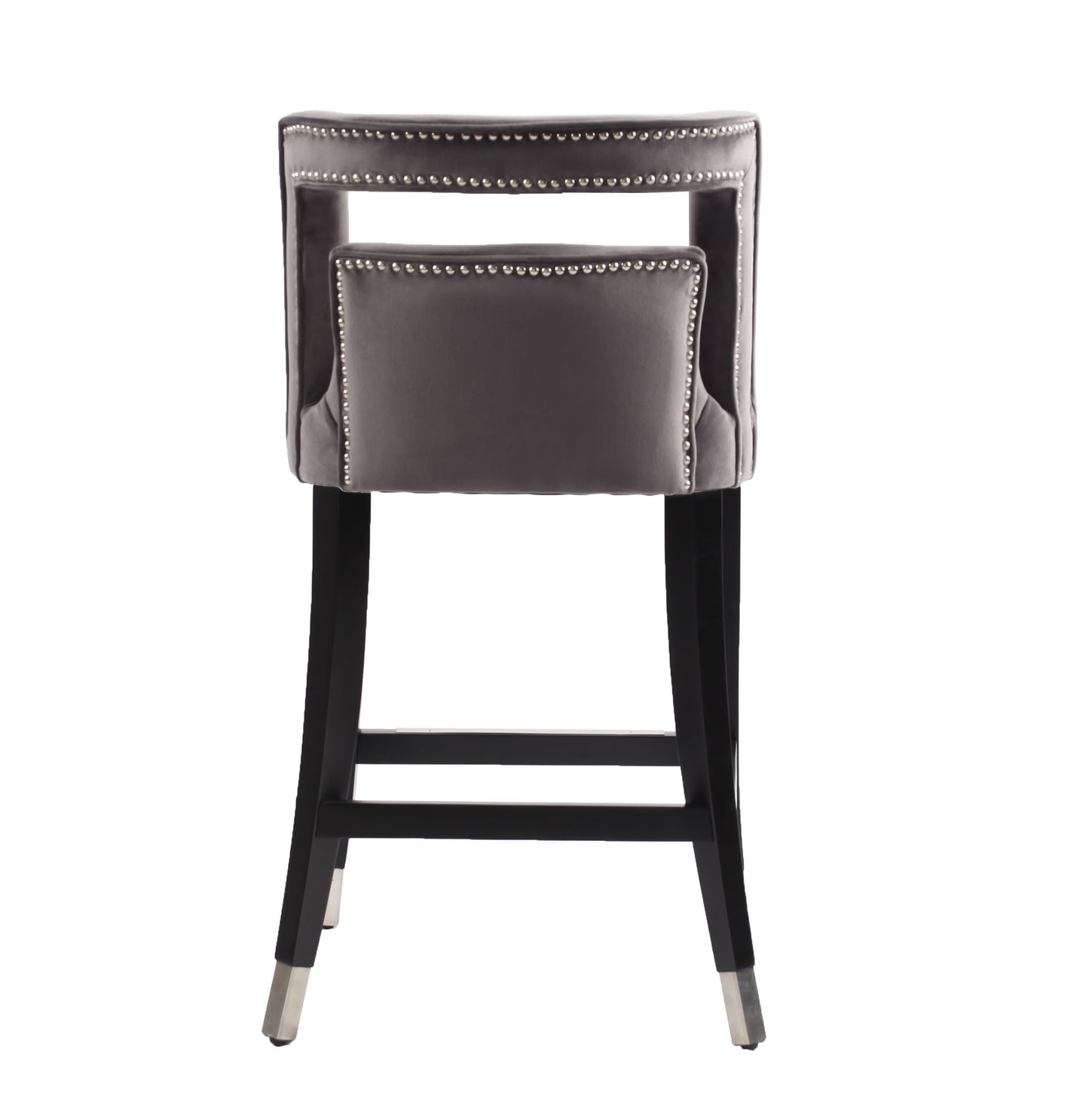 Xavier Suede Velvet Counter Height Stools - Grey Set of 2