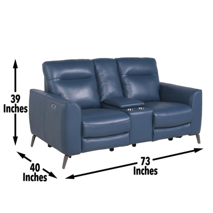 Quinn High-Leg Console Loveseat - Dark Blue