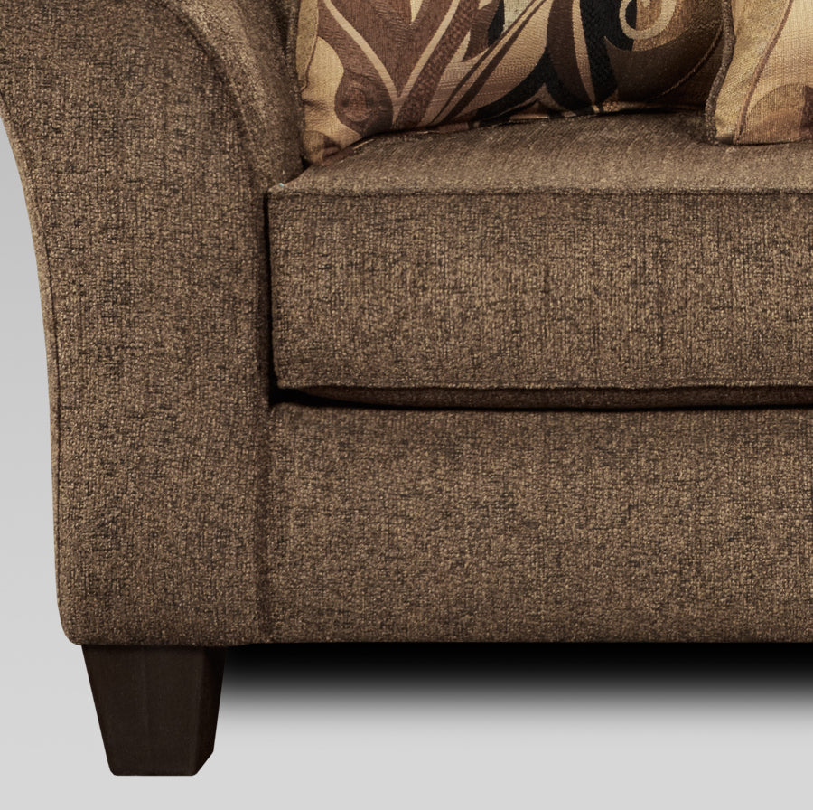 Camero Fabric Pillowback Loveseat - Brown